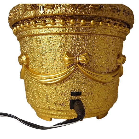 Vintage Merrybrite Pre-Lit Fiber Optic Christmas Tree Gold Pot Tabletop - Picture 8 of 10